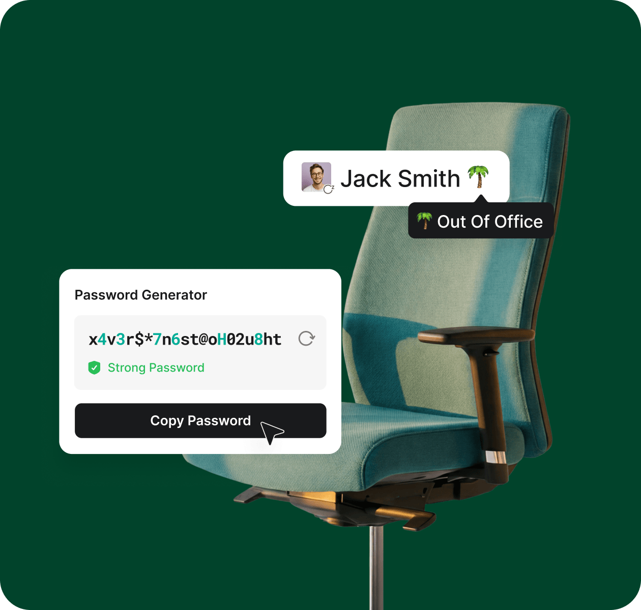 Password manager app interface on phone and laptop